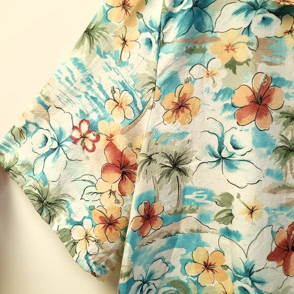 Bonworth Hawaiian Shirt Size M Button Down Short Sleece Light Weight Travel Wear - Picture 3 of 7